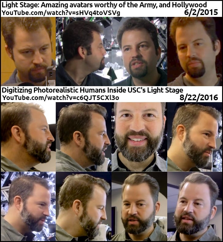 Paul Debevec age comparison in 'Digitizing Photorealistic Humans' YouTube capture