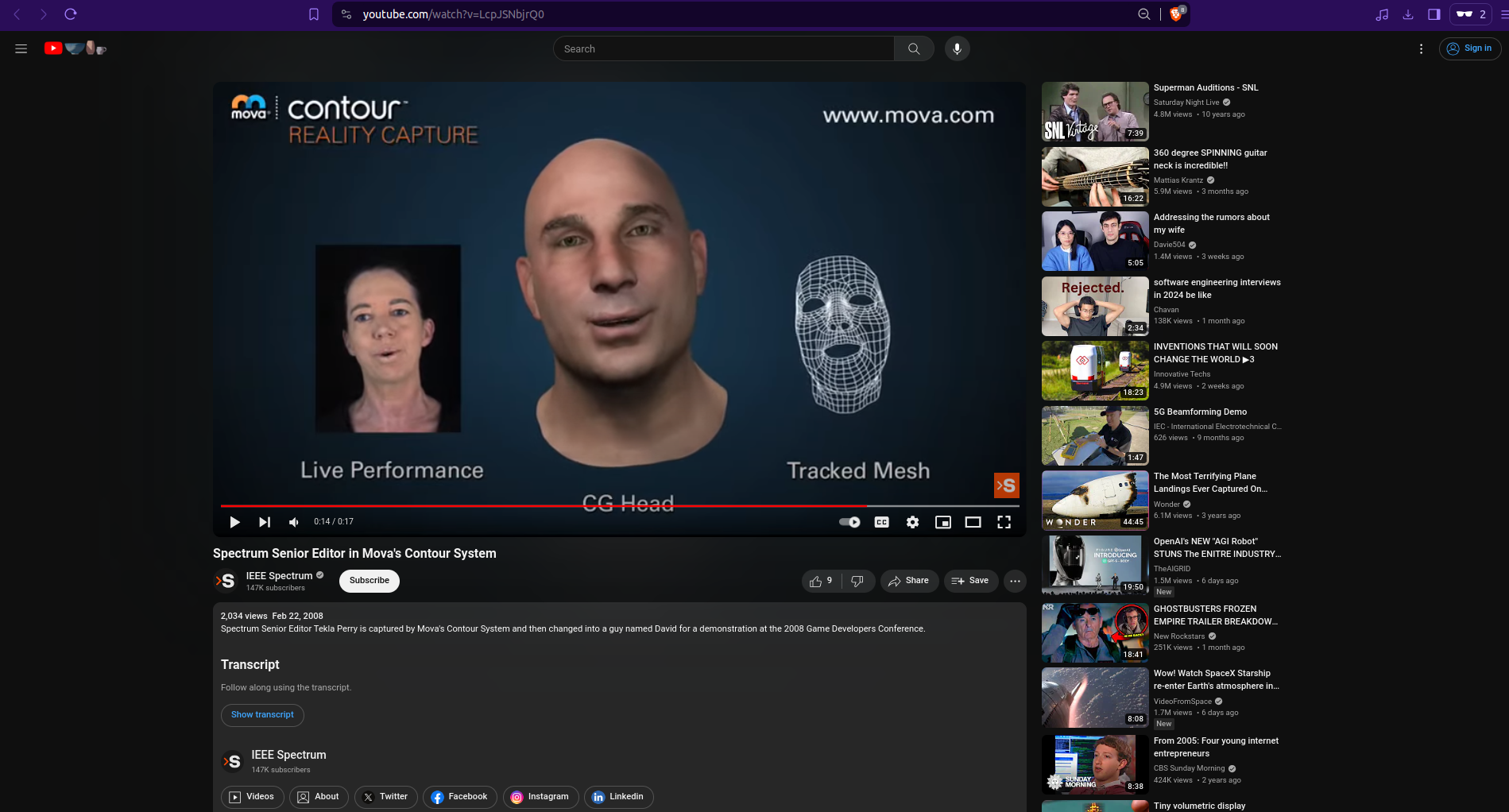 MOVA Contour live capture, CG head render, tracked mesh output